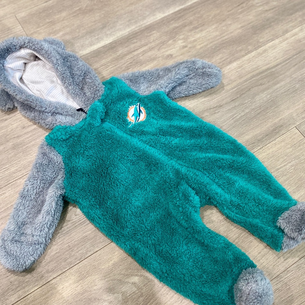 Miami Dolphins Plush Footies Jacket 0-3 Months
